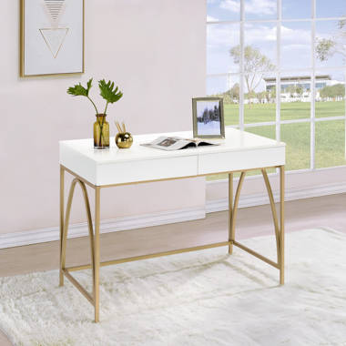 White high gloss writing outlet desk